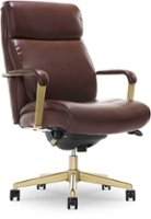 La-Z-Boy - Modern Melrose Executive Office Chair with Brass Finish - Brown - Front_Zoom