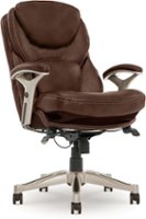 Serta - Upholstered Back in Motion Health & Wellness Manager Office Chair - Bonded Leather - Chestnut Brown - Front_Zoom
