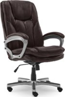 Serta - Benton Big and Tall Puresoft Faux Leather Executive Office Chair - Chestnut - Front_Zoom