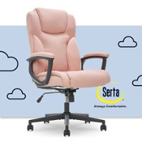 Serta - Connor Upholstered Executive High-Back Office Chair with Lumbar Support - Microfiber - Pink - Front_Zoom