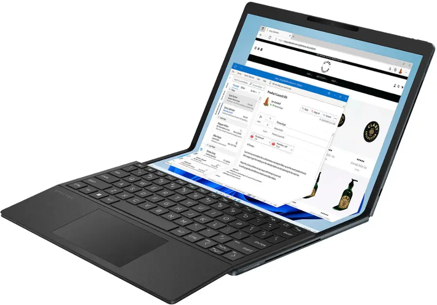 Alt View 14. HP - Spectre 3-in-1 17" 2.5K OLED Touch-Screen Foldable Laptop - Intel Evo Platform - Core i7 - 16GB Memory - 1TB SSD - Slate Blue.