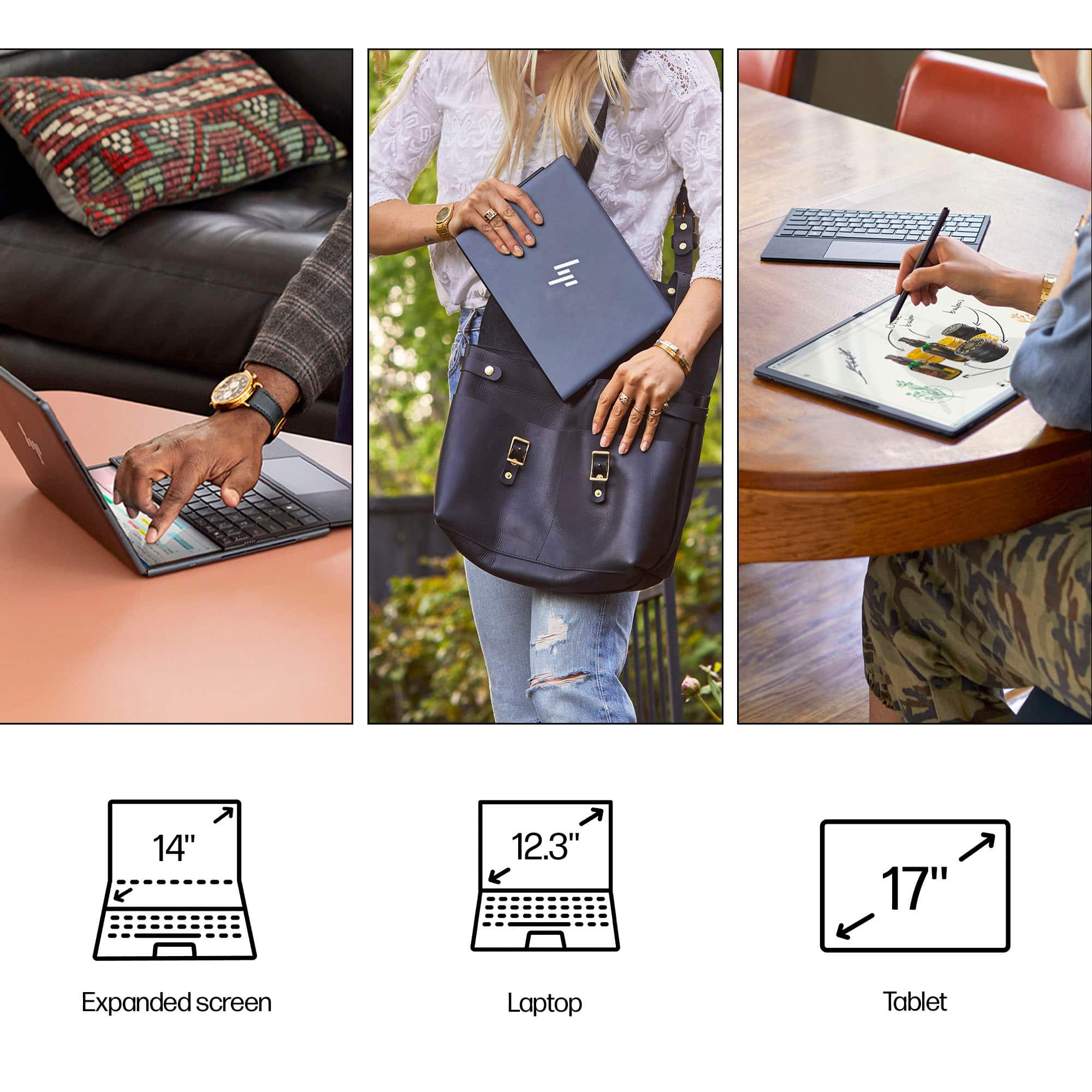 Alt View 18. HP - Spectre 3-in-1 17" 2.5K OLED Touch-Screen Foldable Laptop - Intel Evo Platform - Core i7 - 16GB Memory - 1TB SSD - Slate Blue.