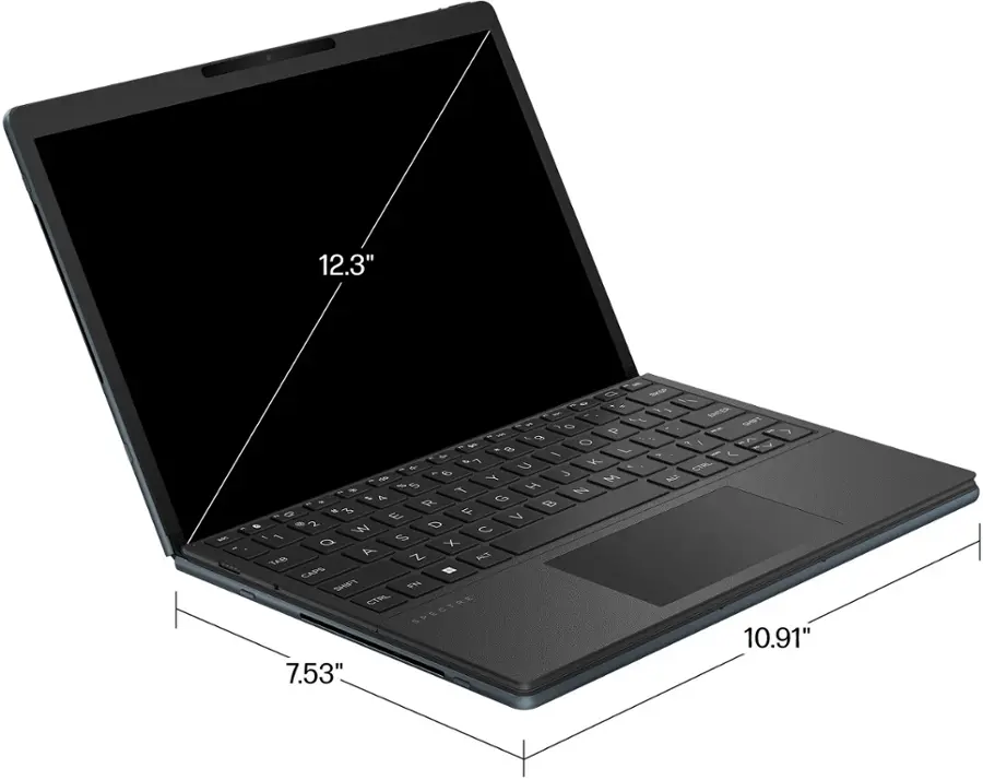 Alt View 19. HP - Spectre 3-in-1 17" 2.5K OLED Touch-Screen Foldable Laptop - Intel Evo Platform - Core i7 - 16GB Memory - 1TB SSD - Slate Blue.