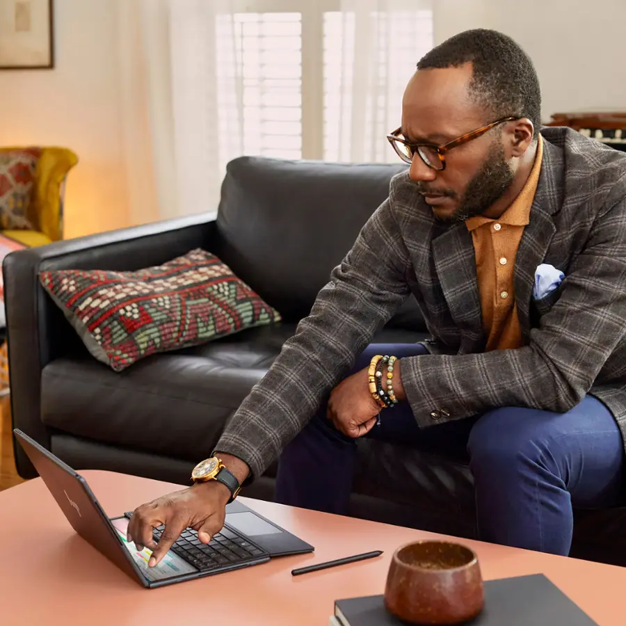 Alt View 24. HP - Spectre 3-in-1 17" 2.5K OLED Touch-Screen Foldable Laptop - Intel Evo Platform - Core i7 - 16GB Memory - 1TB SSD - Slate Blue.
