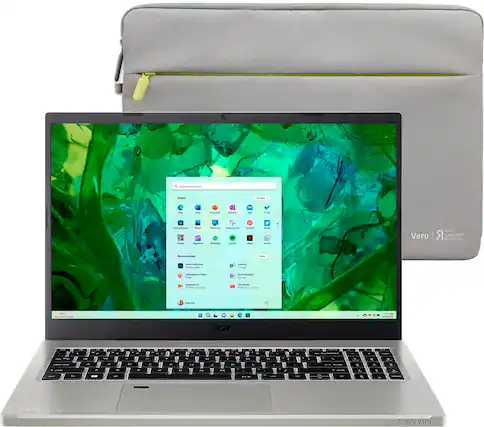 Front. Acer - Aspire Vero - 15.6” Full HD Laptop - Intel i5-1335U with 8GB LPDDR5 - 512GB PCIe Gen4 SSD - Cobblestone Gray.