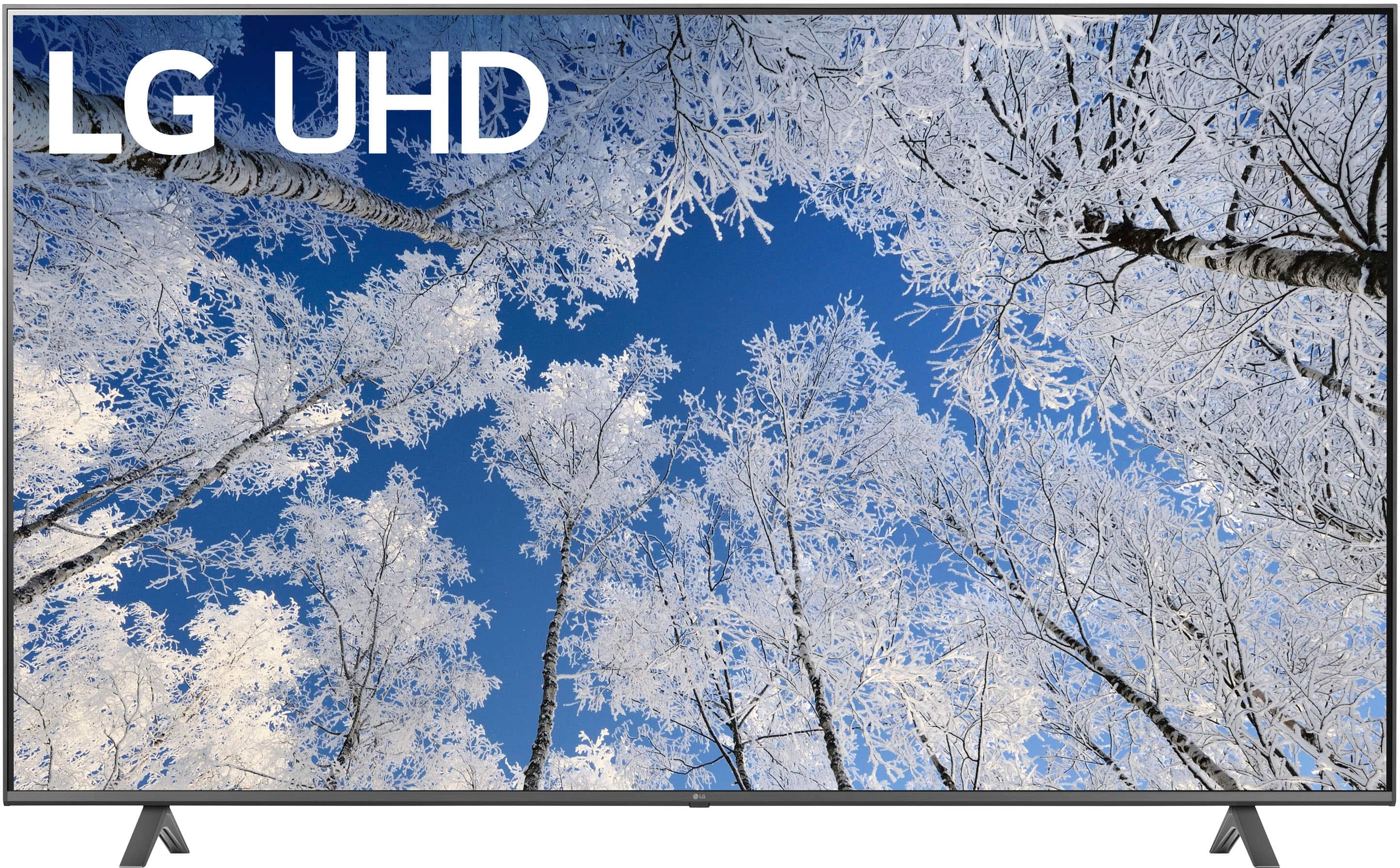 Front. LG - 75” Class UQ70 Series LED 4K UHD Smart webOS TV - Grey.