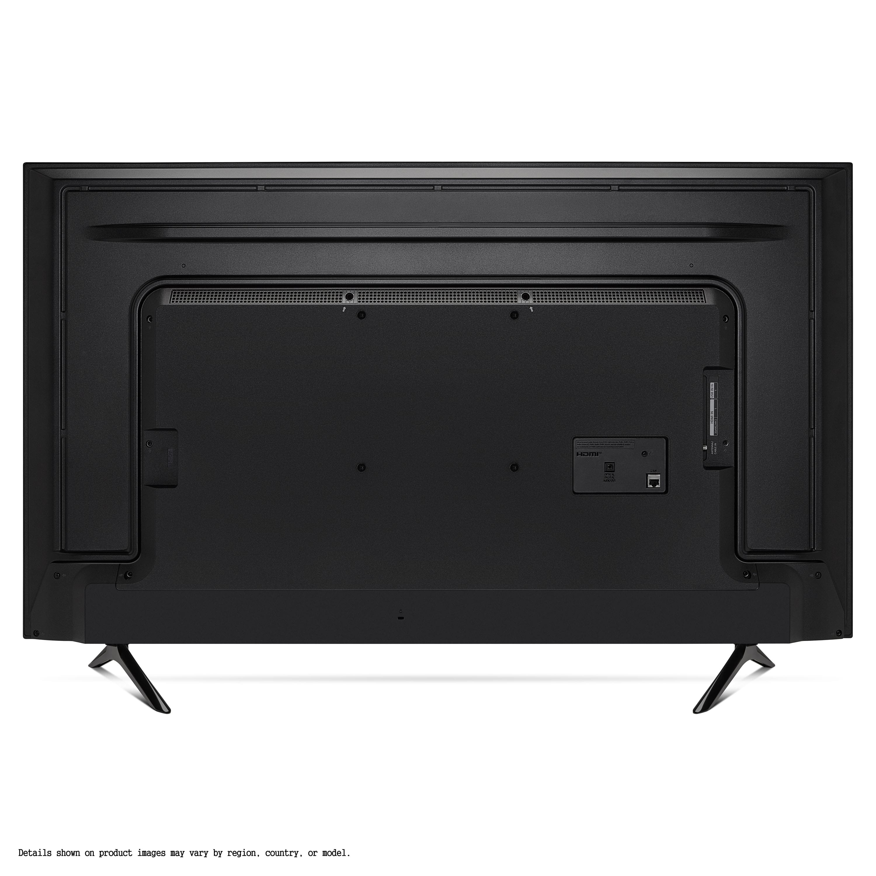 The image features a black flat screen television with a stand. The TV is turned off, and there are no visible cables or connections. The television is placed on a stand, which is located in the lower part of the image. The TV is positioned in the center of the image, and its size is quite large, covering a significant portion of the frame.