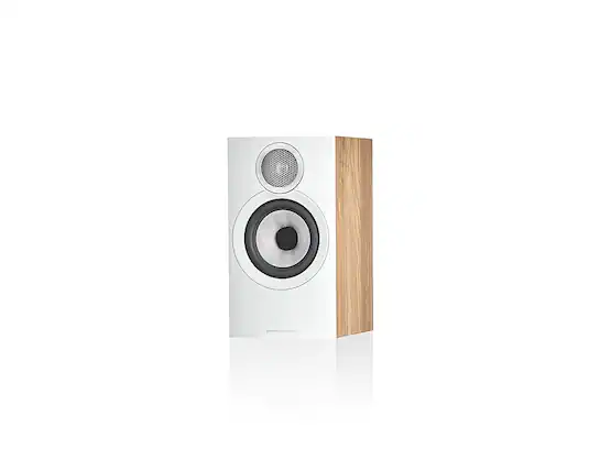 Front. Bowers & Wilkins - 600 S3 Series Bookshelf Speaker with 1" Tweeter and 5" Midbass (Pair) - Oak.