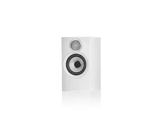 Front. Bowers & Wilkins - 600 S3 Series Bookshelf Speaker with 1" Tweeter and 5" Midbass (Pair) - White.
