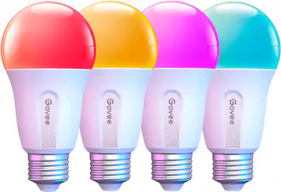 Govee A19 800 Lumens Smart LED Bulb (4 Pack) Multi B6004AC3