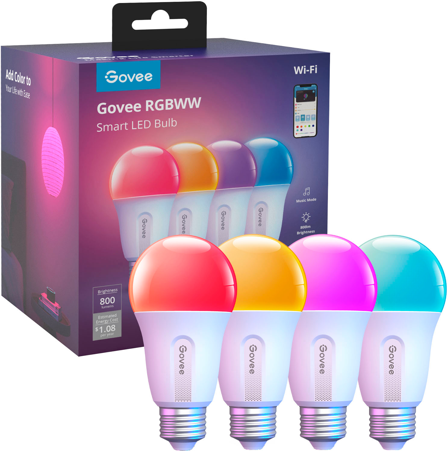 Govee Adjustable-Lumen Color Changing LED Strip Light in the Strip Lights  department at