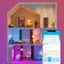 The image shows a smartphone app with a house layout and a control panel for a smart home. The app allows users to manage devices in their home, such as lights and lamps, with the ability to control them via Bluetooth. The app also offers customization options, like changing the brightness or color of the lights, and selecting a specific mode or color scene. The app's user interface is designed to be user-friendly and intuitive, making it easy for users to manage their smart home devices.