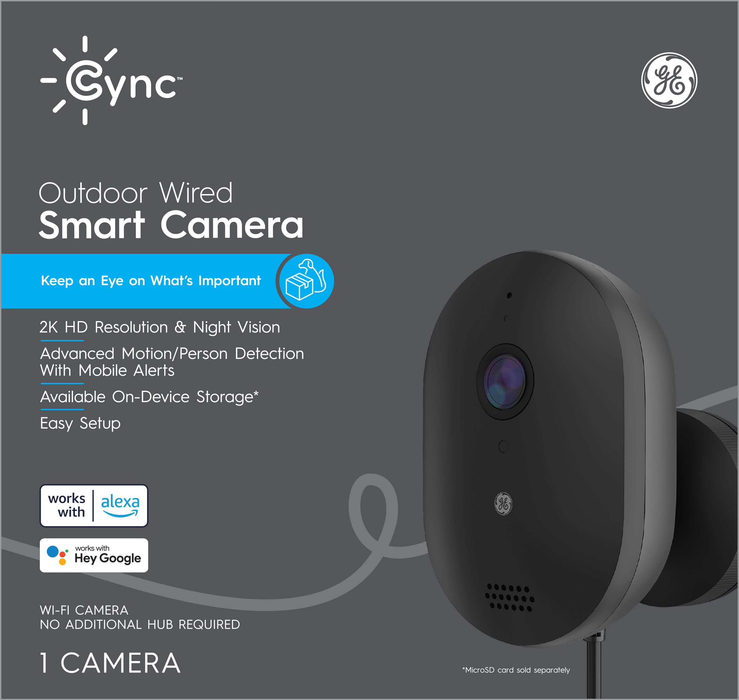 Cync by GE Lighting Plug-in Smart Outdoor 93129825 (Wired) Home Security  Camera Review - Consumer Reports