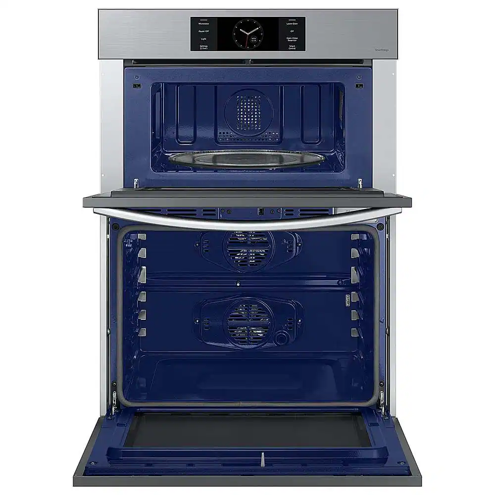 Alt View 14. Samsung - BESPOKE 30" Built-In Electric Convection Combination Wall Oven with Microwave and Flex Duo - Stainless Steel.