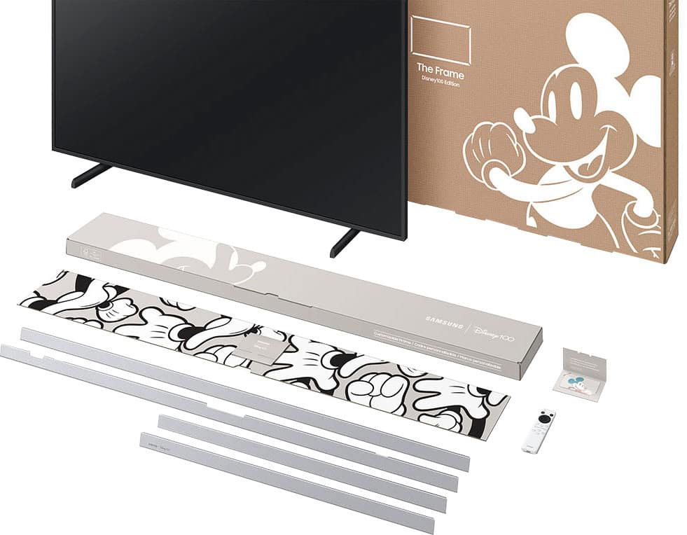 Alt View 14. Samsung - 75" Class LS03B The Frame - Disney 100 Edition 4K Ultra HD Smart Tizen TV - Black.