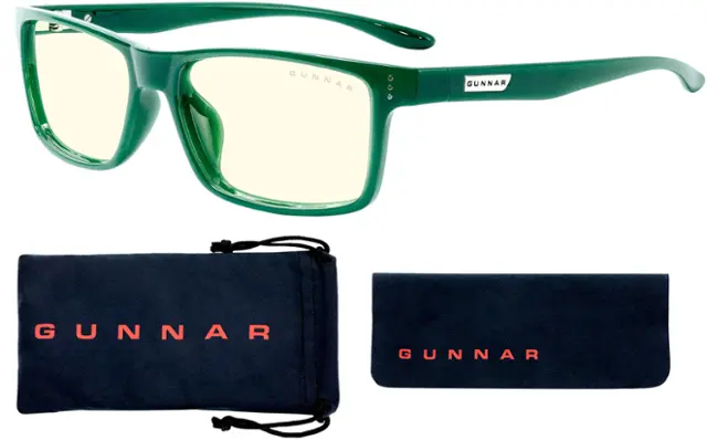 Front. GUNNAR - Blue Light Gaming & Computer Glasses -  Vertex - Moss.