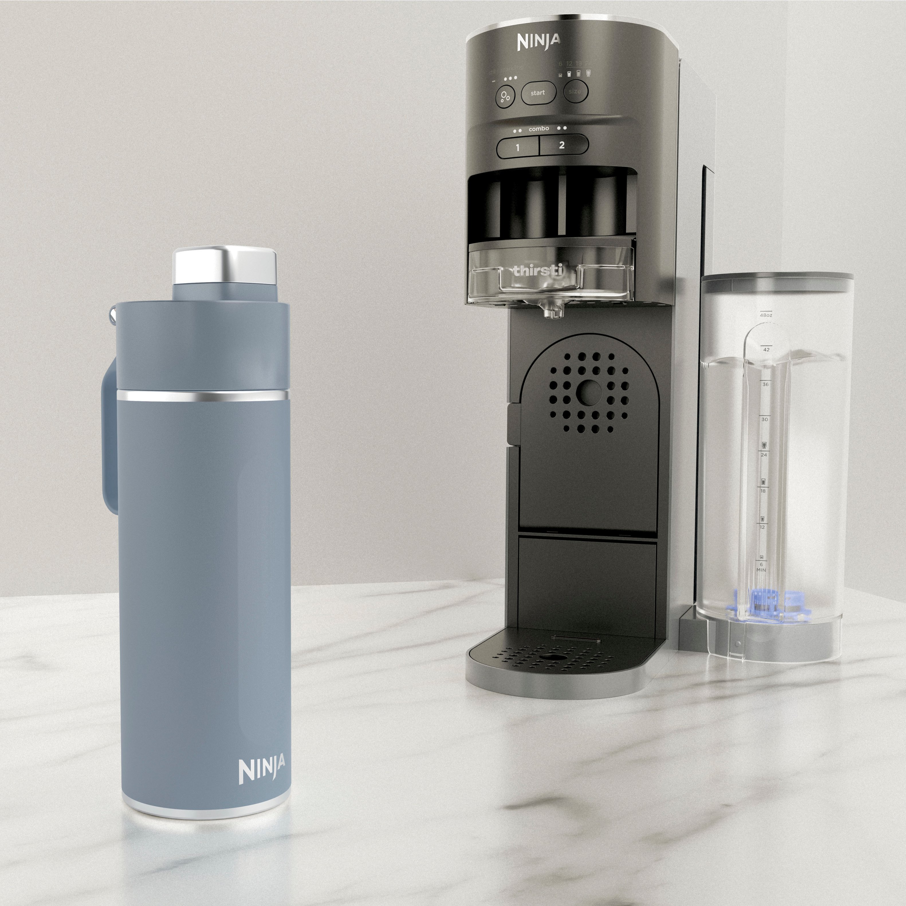 Alt View 11. Ninja - Thirsti 18oz. Travel Bottle - Storm Blue.