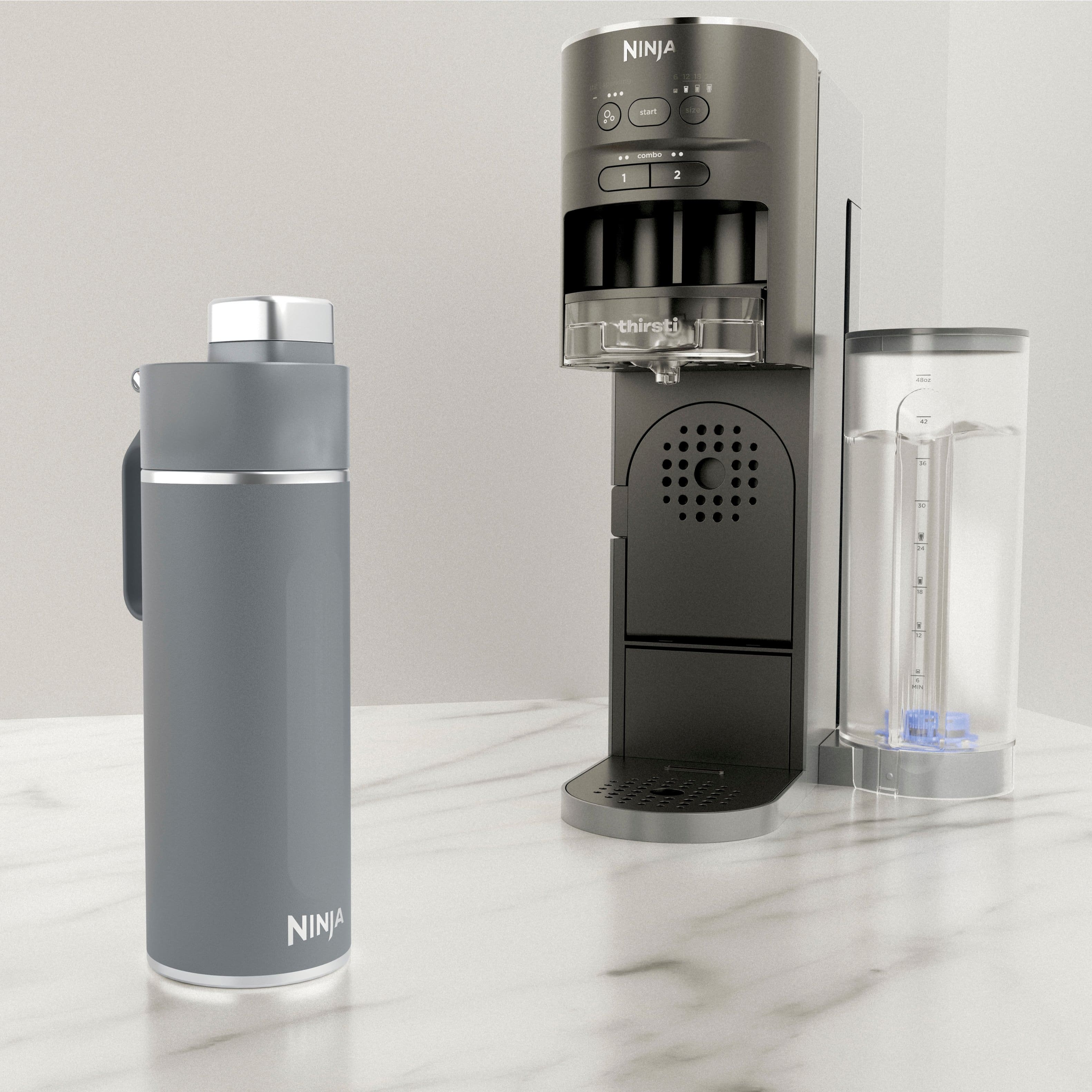 Alt View 11. Ninja - Thirsti 24oz. Travel Bottle - Charcoal Gray.