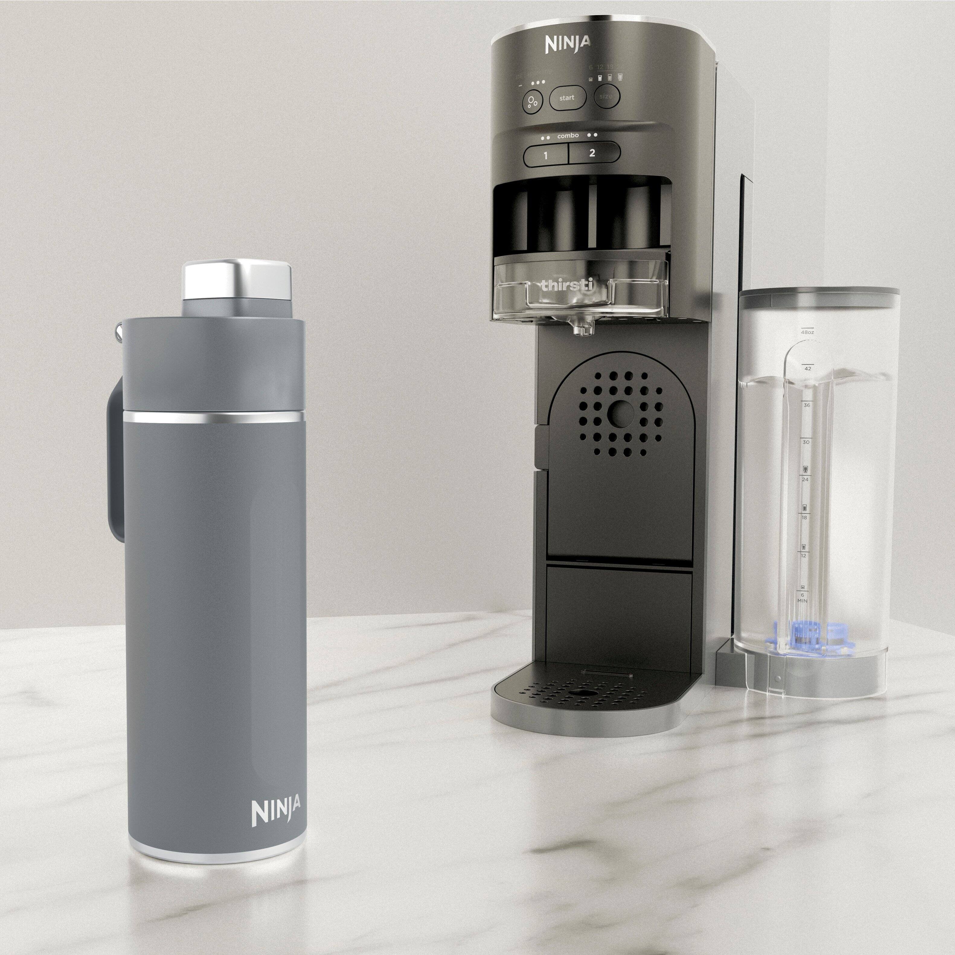 Alt View 11. Ninja - Thirsti 24oz. Travel Bottle - Charcoal Gray.