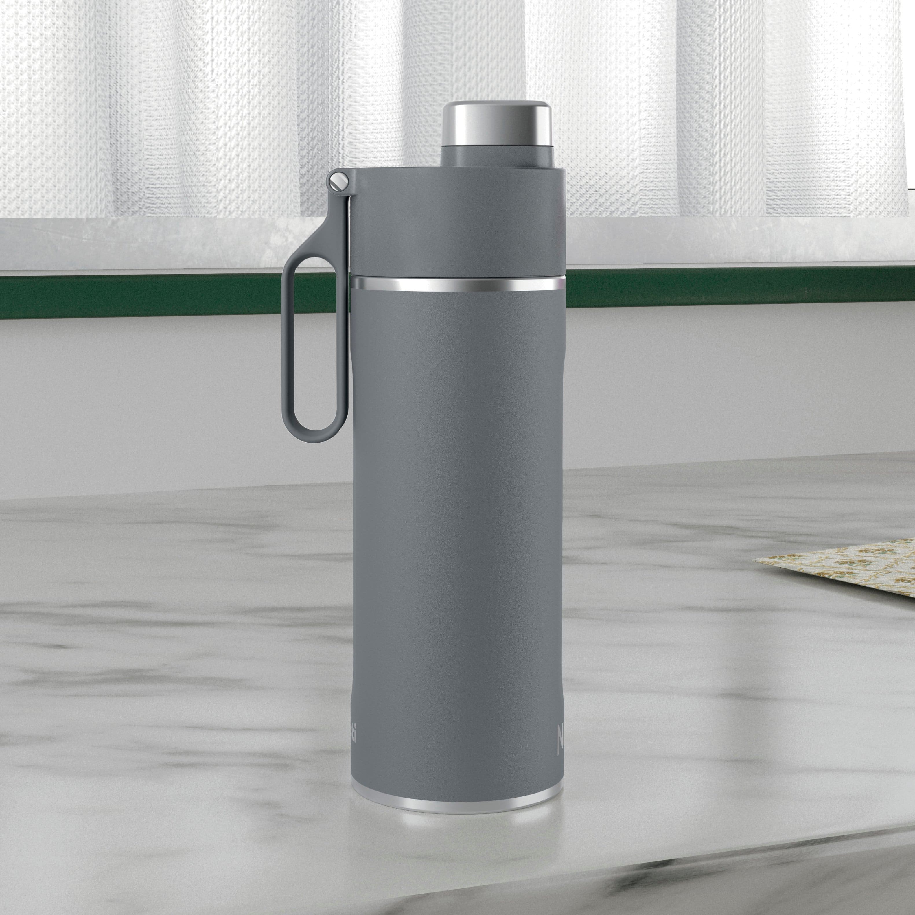 Left. Ninja - Thirsti 24oz. Travel Bottle - Charcoal Gray.