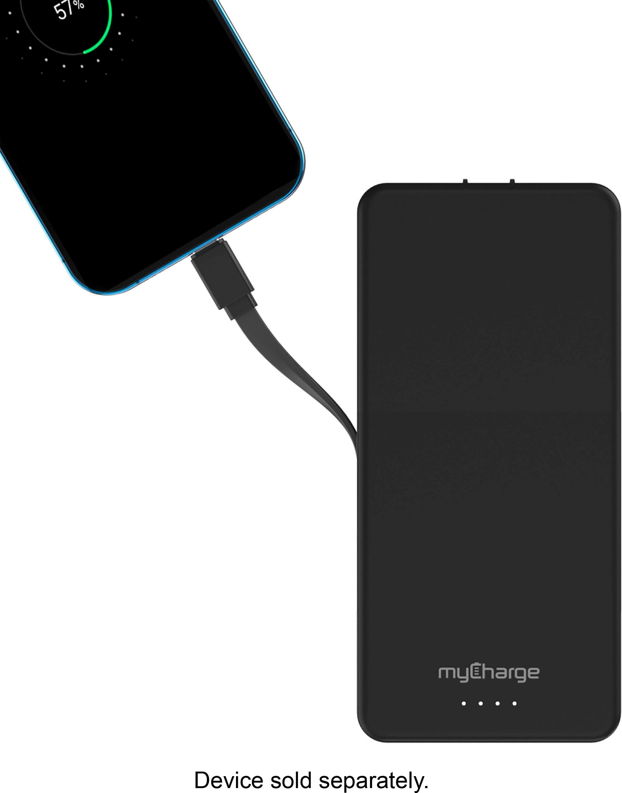 Angle. myCharge - AMP PRONG MAX 20,000mAh Everything Built-In Portable Charge for Most USB Enables Devices - Black.
