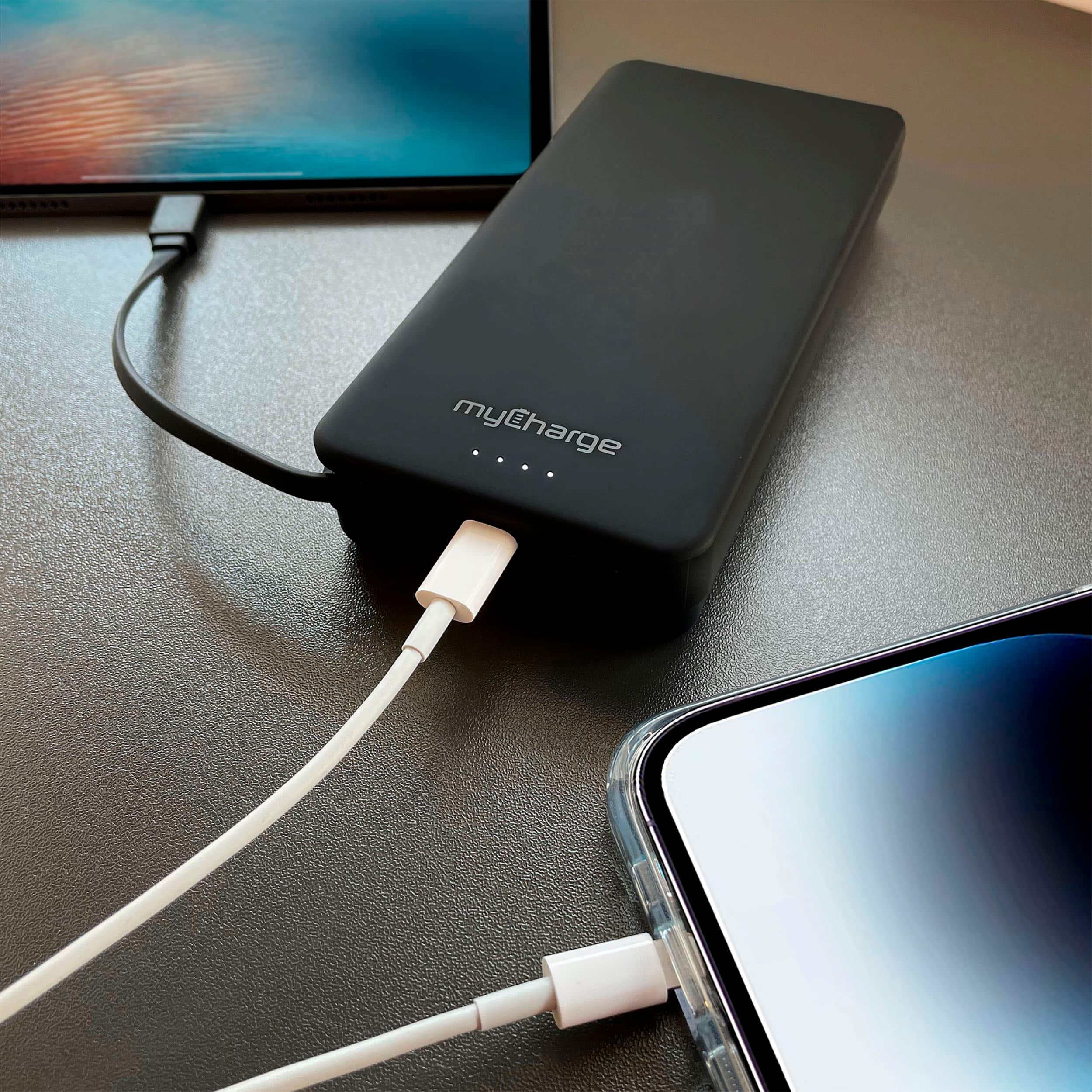 Alt View 3. myCharge - AMP PRONG MAX 20,000mAh Everything Built-In Portable Charge for Most USB Enables Devices - Black.