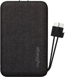 myCharge - POWERHUB ULTRA 10,000mAh Everything Built-In Portable Charge for Most USB Enables Devices - Black - Front_Zoom