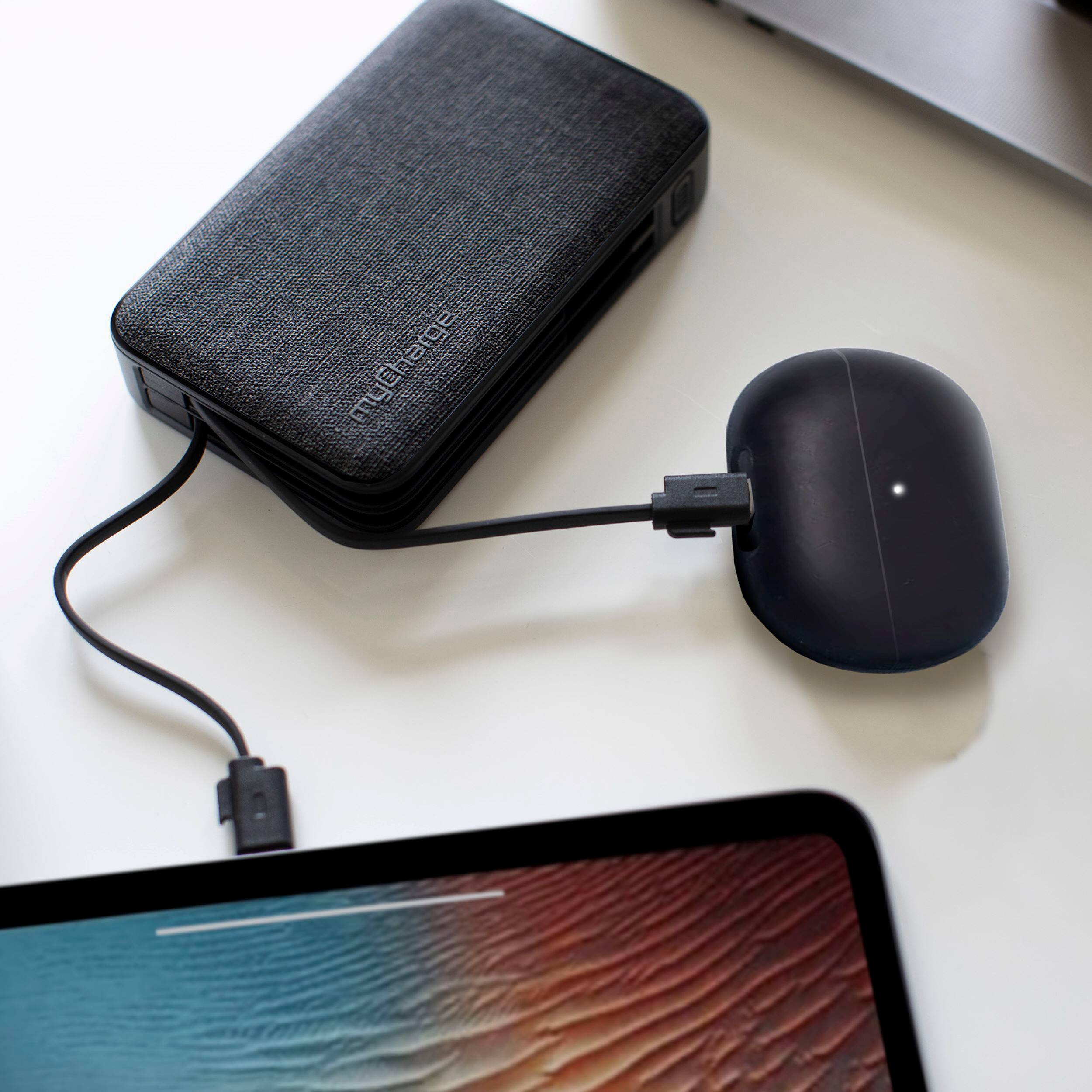 Alt View 11. myCharge - POWERHUB ULTRA 10,000mAh Everything Built-In Portable Charge for Most USB Enables Devices - Black.