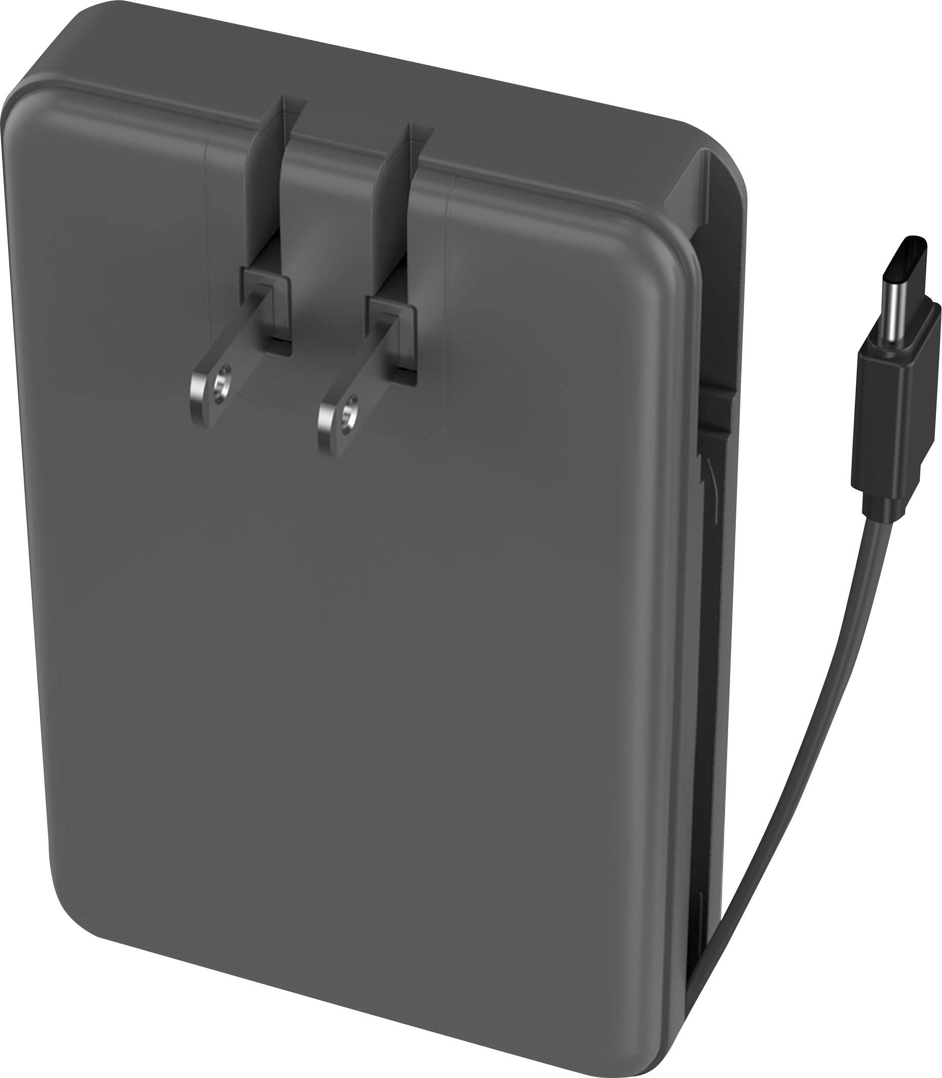Angle. myCharge - AMP PRONG 5,000mAh Everything Built-In Portable Charge for Most USB Enables Devices - Gray.