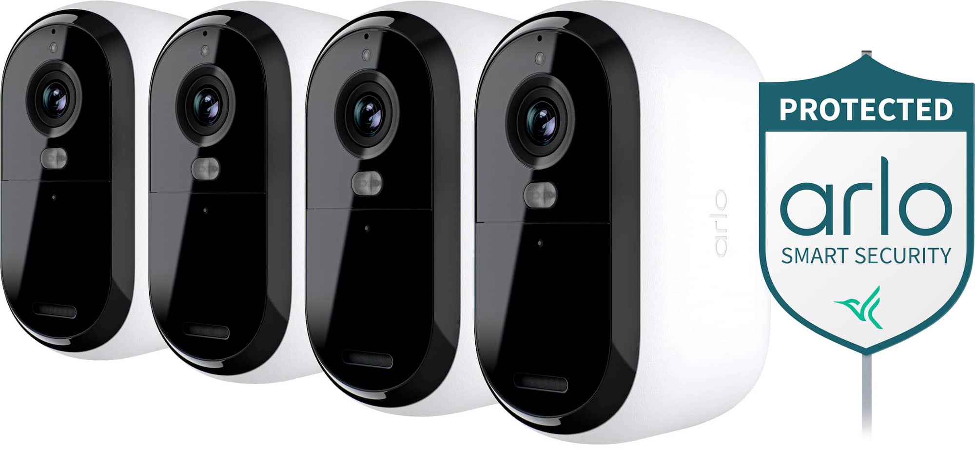 Zoom in on Front Zoom. Arlo - Essential 4-Camera Outdoor Wireless 2K Security Camera (2nd Generation) with Yard Sign - White.