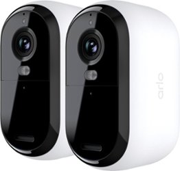 Arlo - Essential 2-Camera Outdoor Wireless 2K Security Camera (2nd Generation) with Color Night Vision - White - Front_Zoom