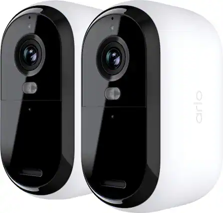 Front. Arlo - Essential 2-Camera Outdoor Wireless 2K Security Camera (2nd Generation) with Color Night Vision - White.