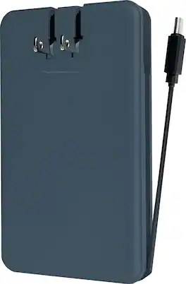 myCharge - AMP PRONG PLUS 10,000mAh Everything Built-In Portable Charge for Most USB-C Enables Devices - Blue