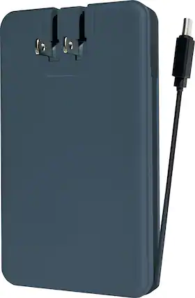 Front. myCharge - AMP PRONG PLUS 10,000mAh Everything Built-In Portable Charge for Most USB-C Enables Devices - Blue.