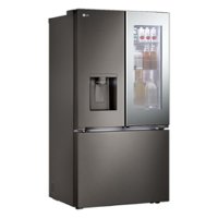 LG - Standard-Depth MAX 30.7 Cu. Ft. French Door-in-Door Smart Refrigerator with Four Types of Ice - Black Stainless Steel - Angle_Zoom