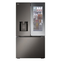 LG - 30.7 Cu. Ft. French Door-in-Door Smart Refrigerator with Four Types of Ice - Black Stainless Steel - Front_Zoom