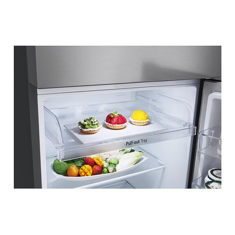 Alt View 12. LG - 11.1 Cu Ft Top-Freezer Refrigerator - Stainless Steel Look.