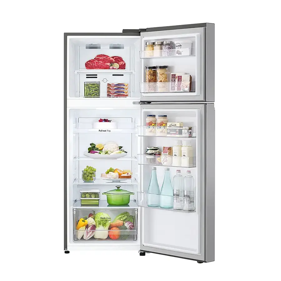 Alt View 3. LG - 11.1 Cu Ft Top-Freezer Refrigerator - Stainless Steel Look.