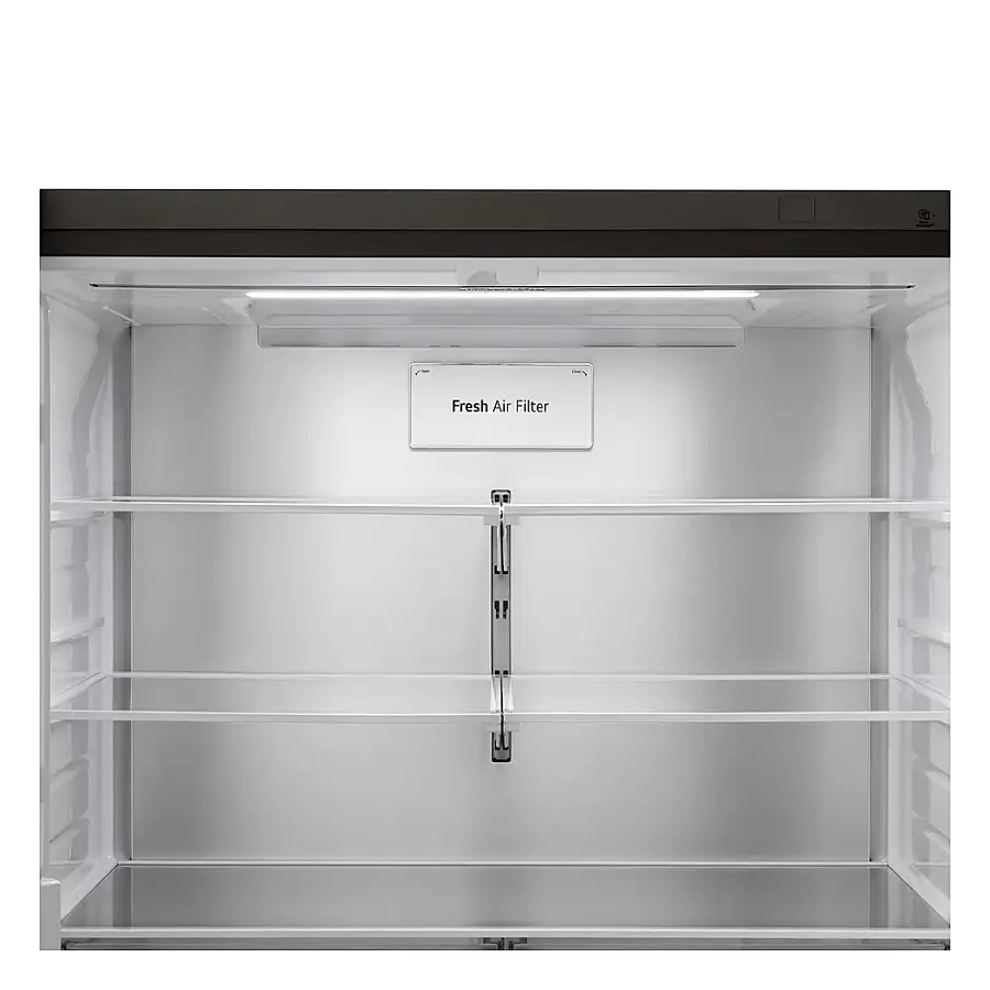 Alt View 12. LG - Standard-Depth MAX 28.6 Cu. Ft. 4-Door French Door Smart Refrigerator with Full-Convert Drawer - PrintProof Black Stainless Steel.