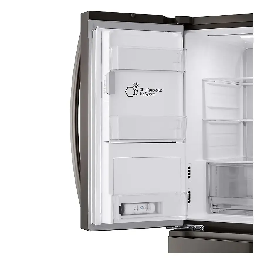 Alt View 15. LG - Standard-Depth MAX 28.6 Cu. Ft. 4-Door French Door Smart Refrigerator with Full-Convert Drawer - PrintProof Black Stainless Steel.