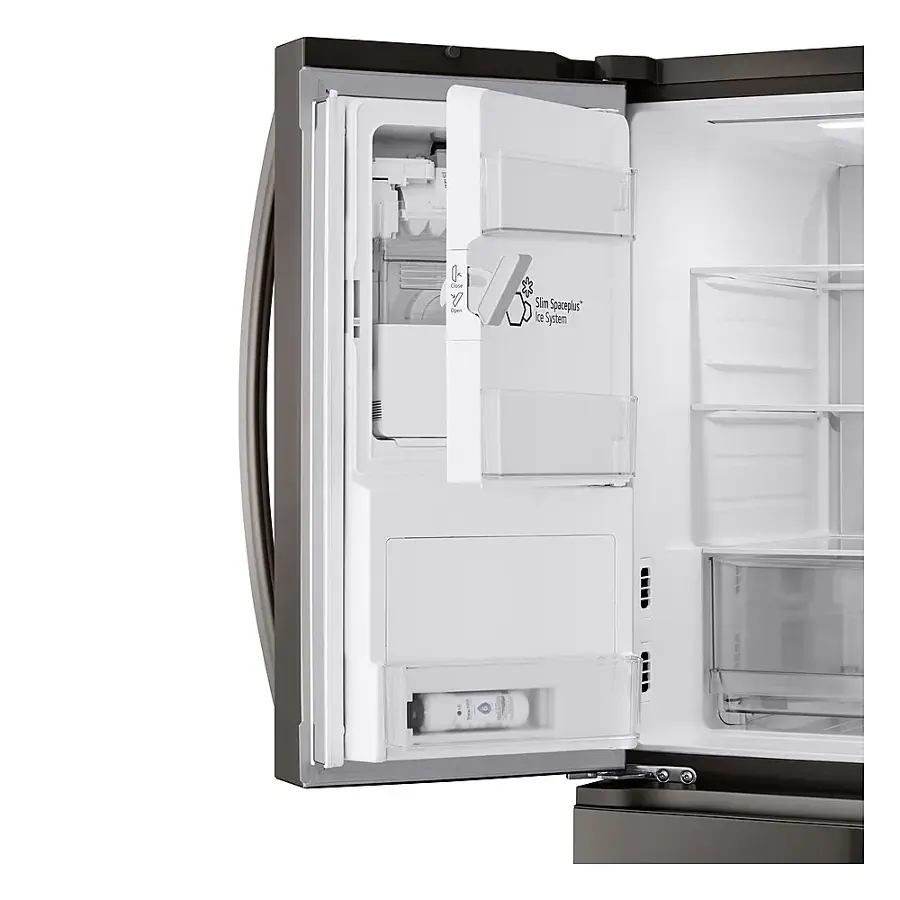 Alt View 16. LG - Standard-Depth MAX 28.6 Cu. Ft. 4-Door French Door Smart Refrigerator with Full-Convert Drawer - PrintProof Black Stainless Steel.
