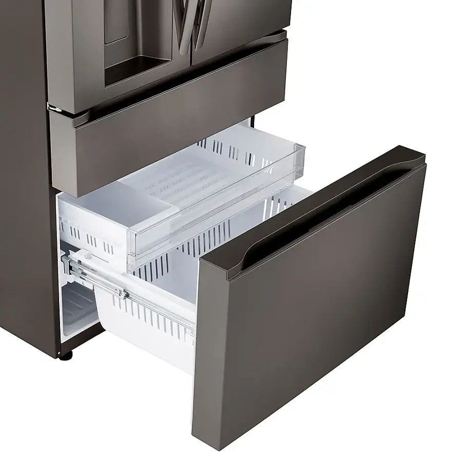 Alt View 17. LG - Standard-Depth MAX 28.6 Cu. Ft. 4-Door French Door Smart Refrigerator with Full-Convert Drawer - PrintProof Black Stainless Steel.