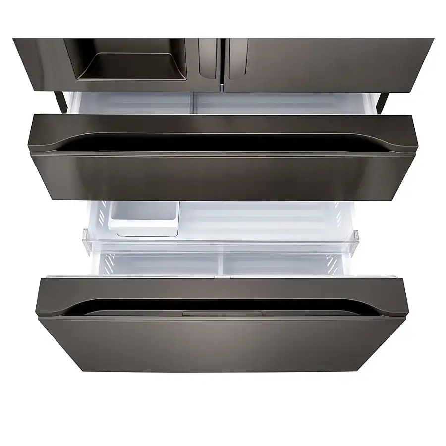 Alt View 20. LG - Standard-Depth MAX 28.6 Cu. Ft. 4-Door French Door Smart Refrigerator with Full-Convert Drawer - PrintProof Black Stainless Steel.