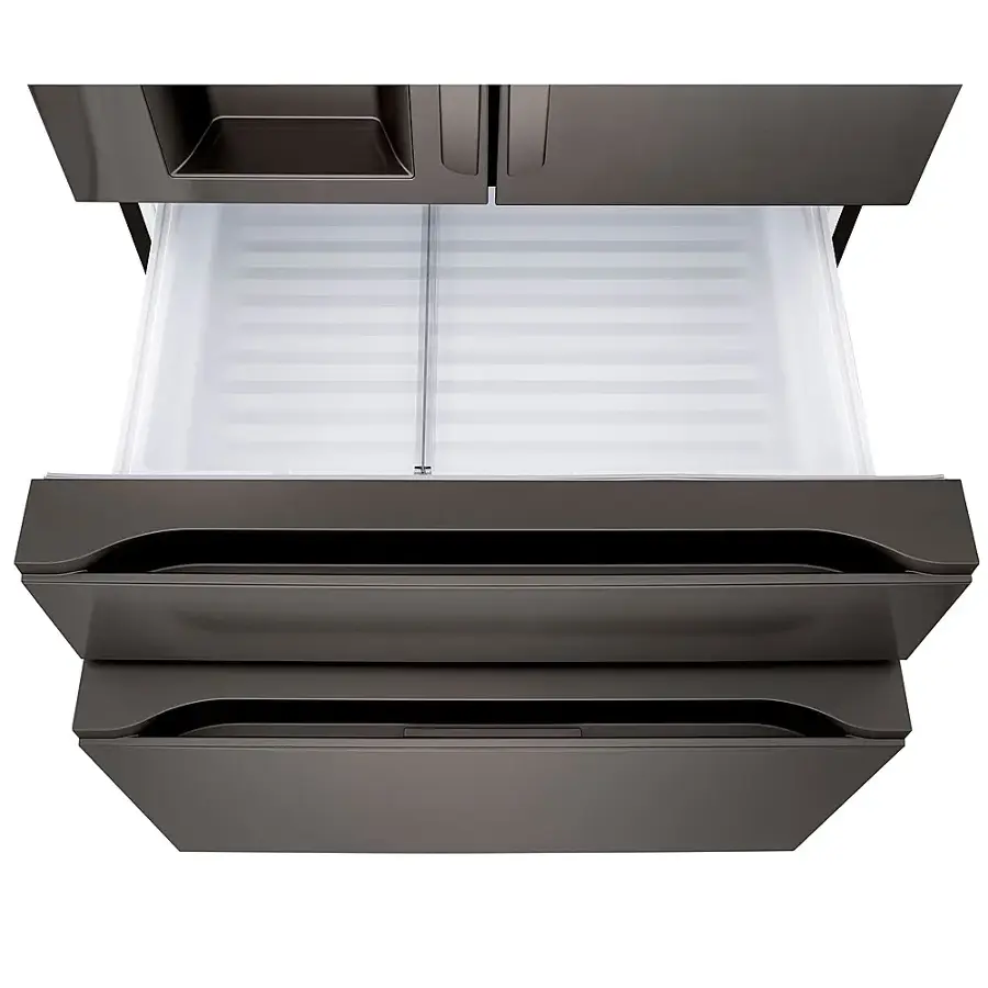 Alt View 14. LG - Standard-Depth MAX 28.6 Cu. Ft. 4-Door French Door Smart Refrigerator with Full-Convert Drawer - PrintProof Black Stainless Steel.