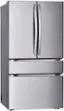Angle. LG - Standard-Depth MAX 29.6 Cu. Ft. 4-Door French Door Smart Refrigerator with Full-Convert Drawer - PrintProof Stainless Steel.