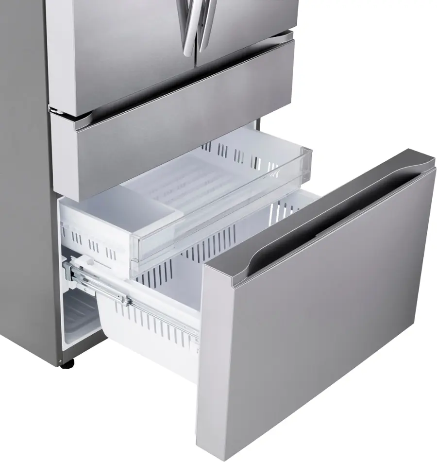 Alt View 15. LG - Standard-Depth MAX 29.6 Cu. Ft. 4-Door French Door Smart Refrigerator with Full-Convert Drawer - PrintProof Stainless Steel.