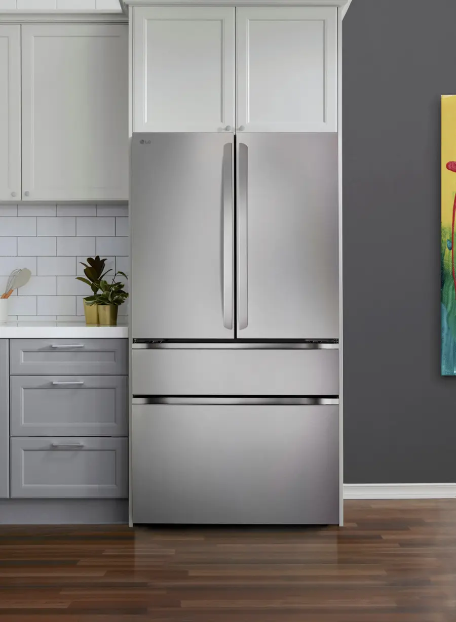 Alt View 21. LG - Standard-Depth MAX 29.6 Cu. Ft. 4-Door French Door Smart Refrigerator with Full-Convert Drawer - PrintProof Stainless Steel.