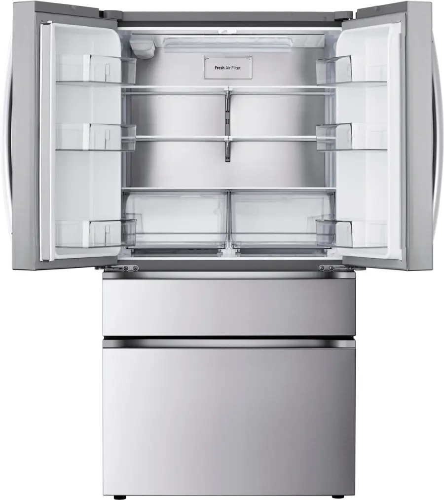 Alt View 3. LG - Standard-Depth MAX 29.6 Cu. Ft. 4-Door French Door Smart Refrigerator with Full-Convert Drawer - PrintProof Stainless Steel.