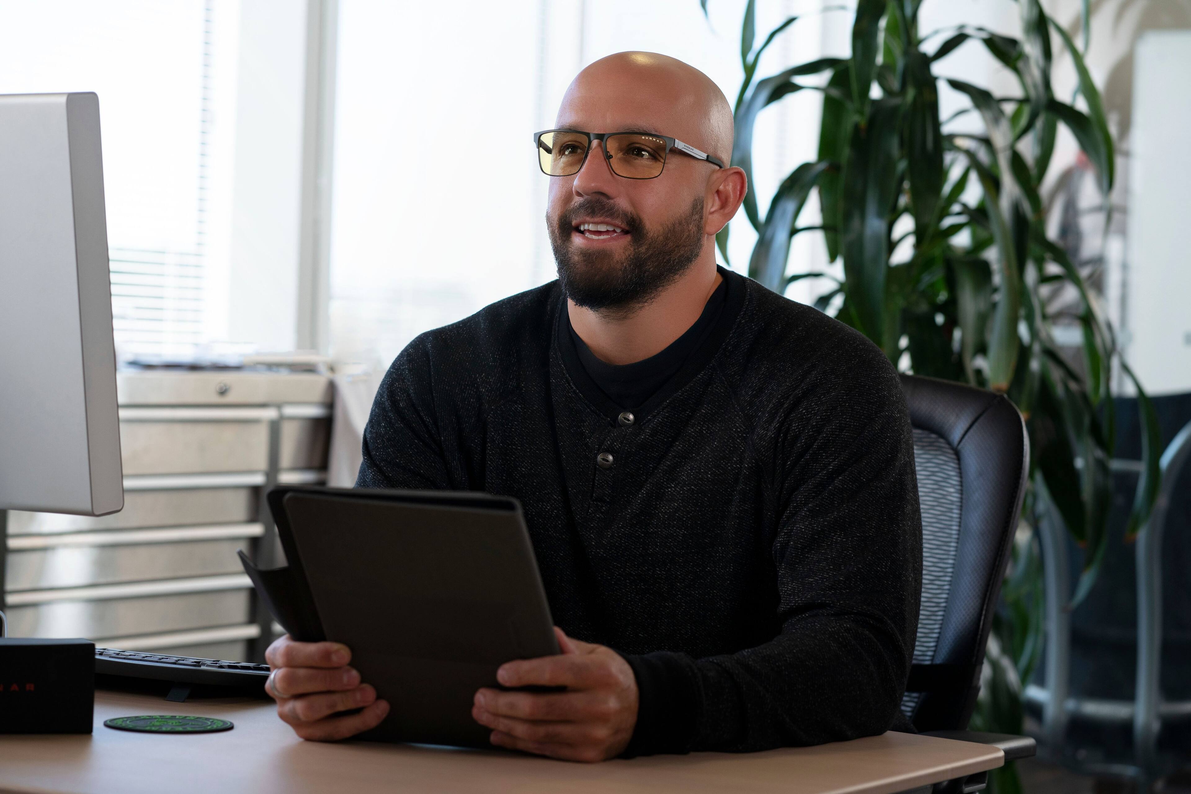 Alt View 17. GUNNAR - Blue Light Gaming & Computer Glasses - Pendleton - Slate.