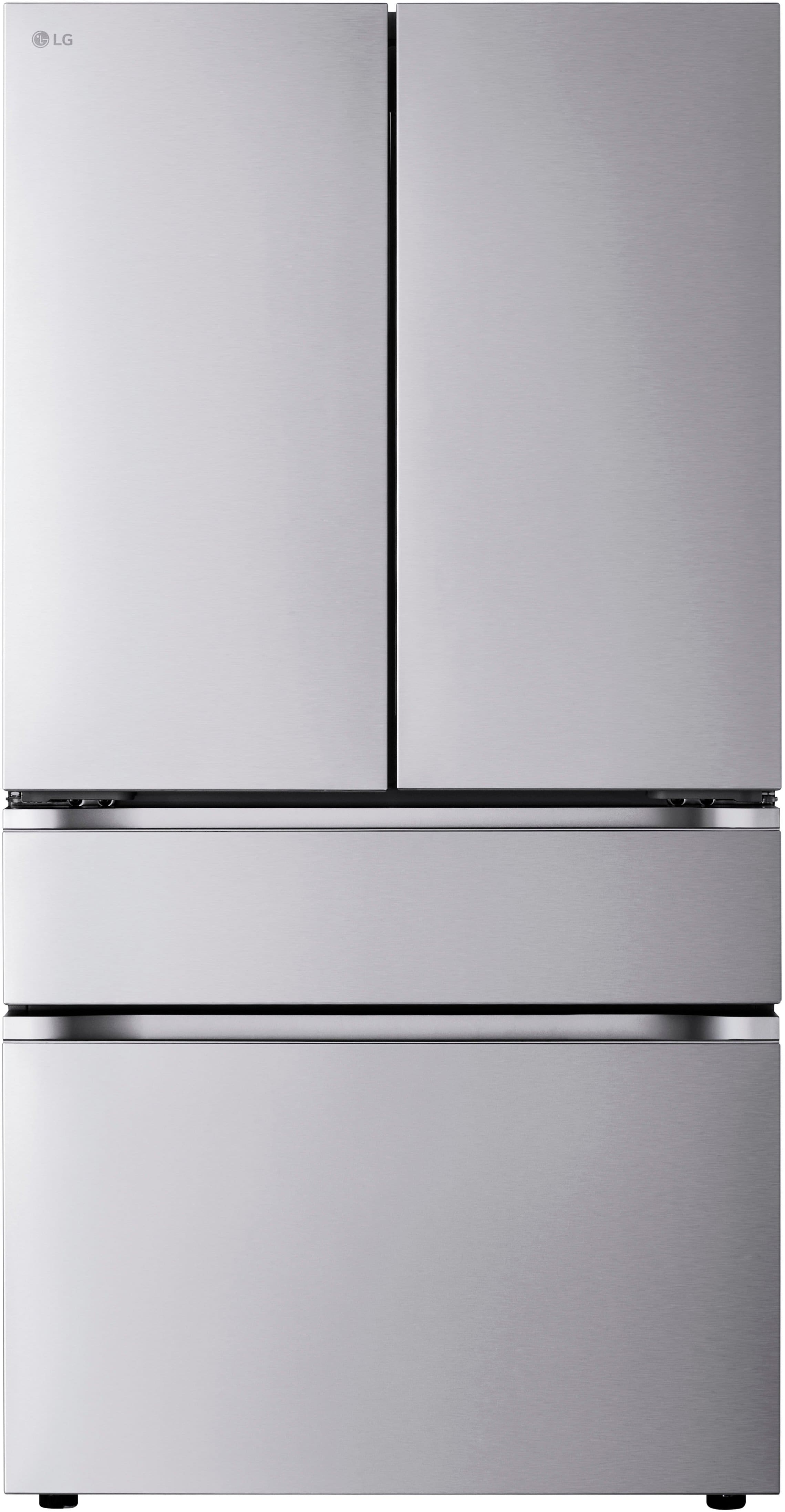 LG - Standard-Depth MAX 29.6 Cu. Ft. 4-Door French Door Smart Refrigerator with Full-Convert Drawer - Stainless Steel - Front_Zoom